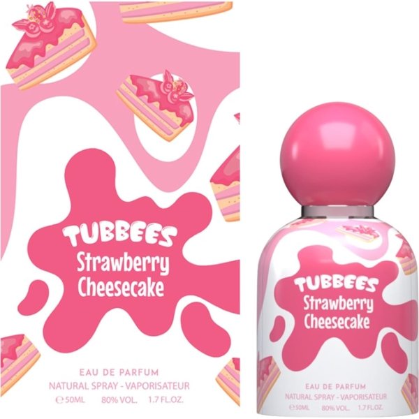 Grandeur Tubbees Perfume 50ML - Strawberry Cheesecake | Unisex Gourmand-Inspired Fragrance | Fun & Playful Scent
