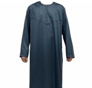 Charcoal Omani Thobe Jubba for Men (Sizes 52, 54, 56, 58, 60)