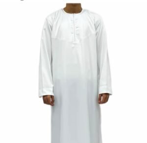 White Omani Thobe Jubba for Men (Sizes 52, 54, 56, 58, 60)