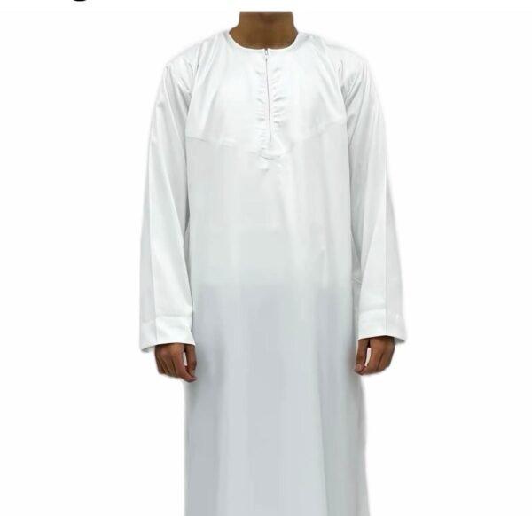 White Omani Thobe Jubba for Men (Sizes 52, 54, 56, 58, 60)